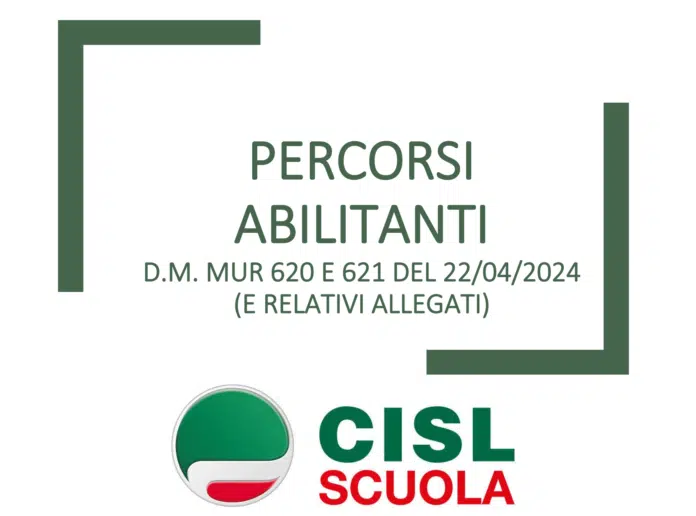 Percorsi abilitanti e formazione iniziale, ecco le schede della Cisl Scuola