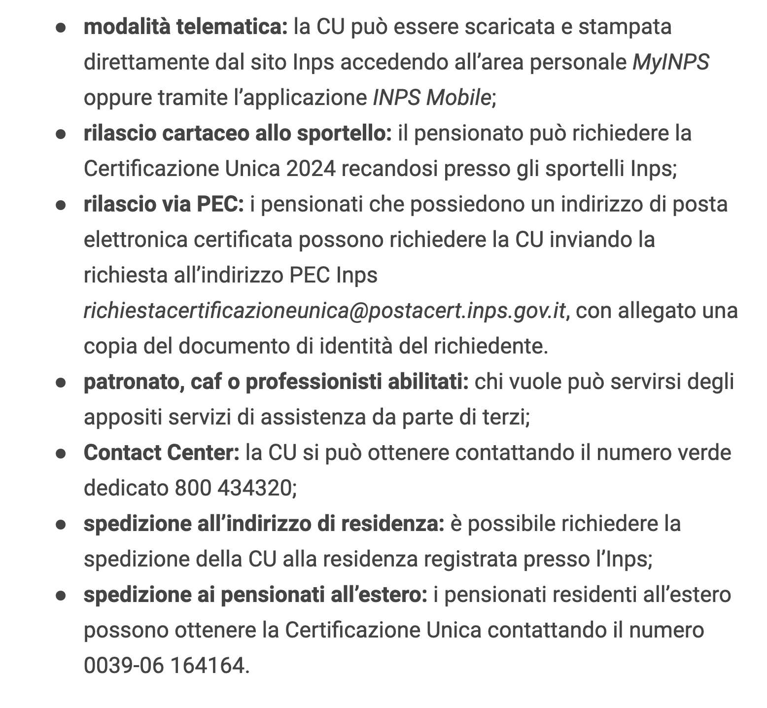 Pensionati INPS, ecco come scaricare la Certificazione Unica 2024 da ...