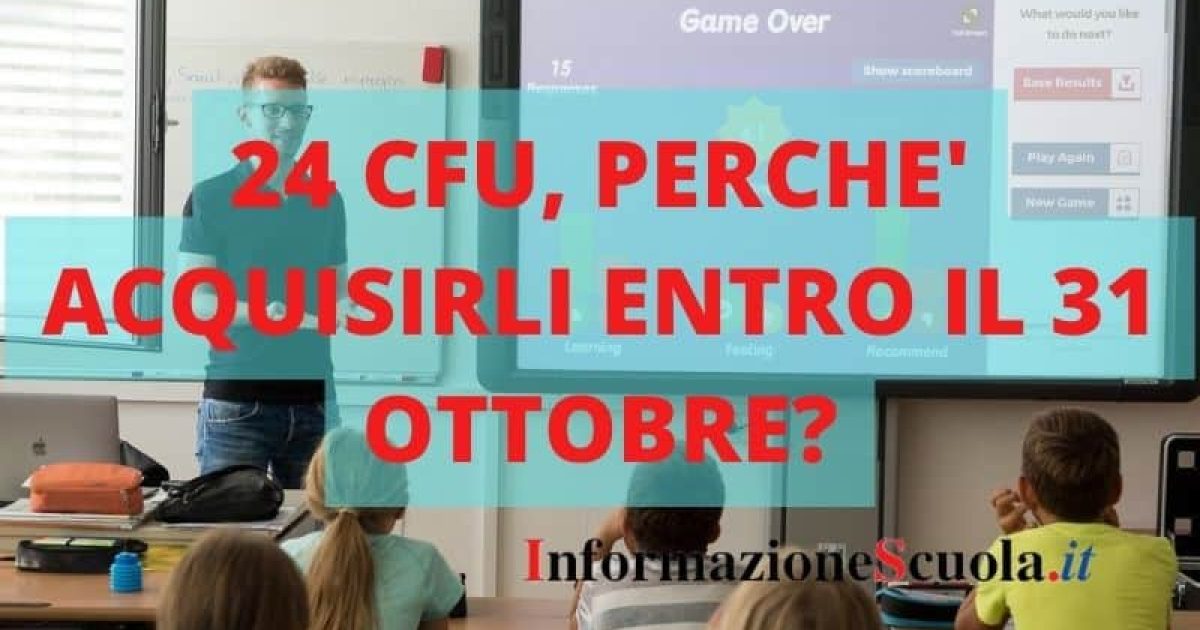 Diventare docente: i 24 CFU vanno acquisiti entro il 31 ottobre?