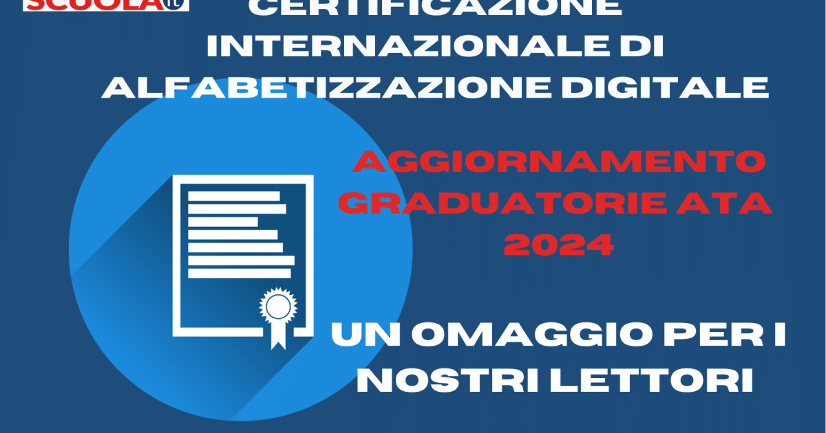 Acquisisci la Certificazione internazionale di alfabetizzazione digitale ai primi 100 iscritti andrà un omaggio