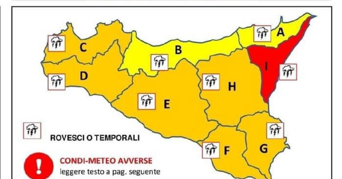 Allerta meteo in Sicilia, domani scuole chiuse in diverse città