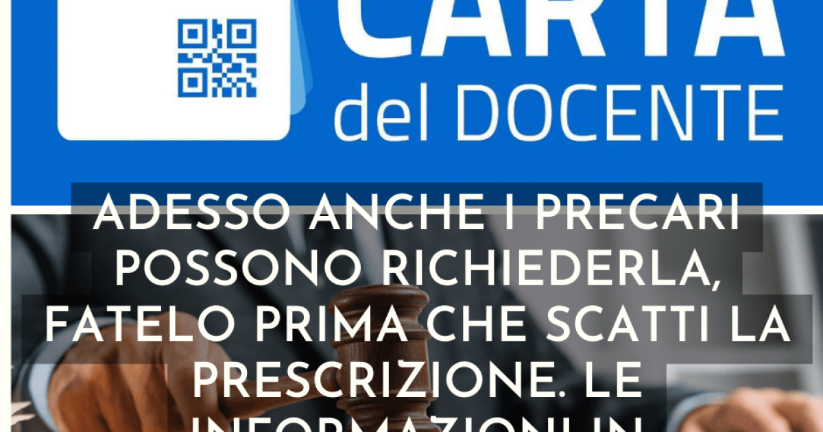 precari e carta del docente