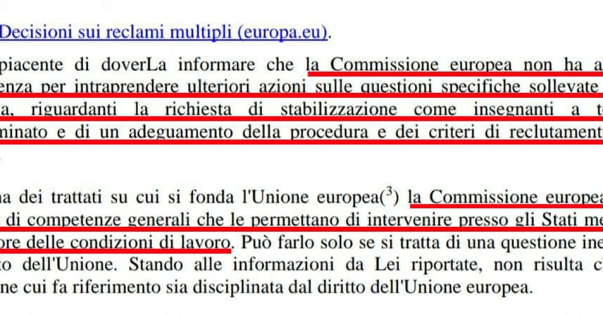 Comunicato congiunto Gruppi docenti precari sulle reali responsabilità dell'UE sul precariato