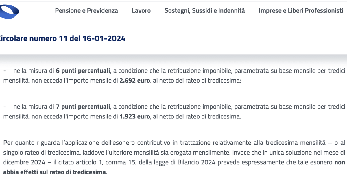 Taglio del cuneo fiscale nel 2024: gli aumenti in busta paga con la nuova circolare INPS